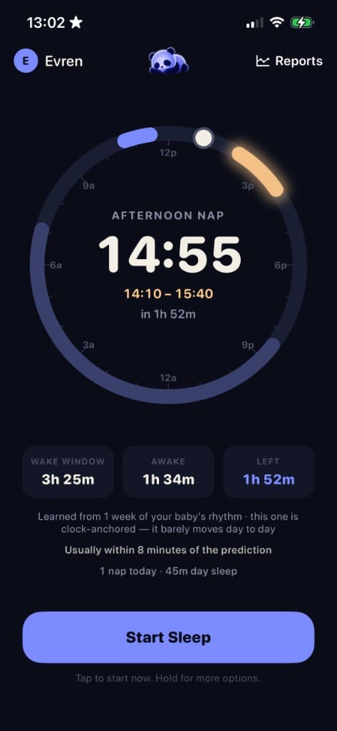 Napple predicting the next afternoon nap window
